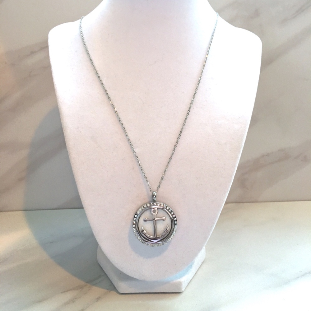 Anchor Aromatherapy Pendant Silver Necklace